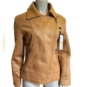 BV Clothing  Brown Faux Leather Jacket